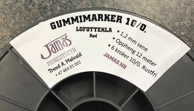 Melvold Lofottekla Rød 10/0 Rustfri 6 Kroker, 1,2mm Sene