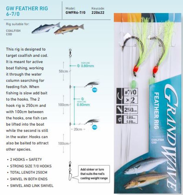 Hovedbilde Daiwa Grandwave Feather Rig 6 - 7/0